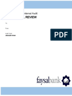 Internal Audit Special Review Findings
