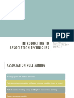 Introduction To Association Techniques: Session 13 Business Intelligence-MBA 2019 - 2021 Term IV