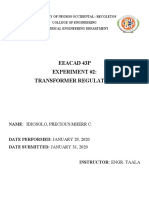 Eeacad 43P Experiment #2: Transformer Regulation: Name: Idiosolo, Precious Mherr C