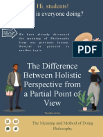 The Difference Between Holistic Perspective From A Partial Point of View