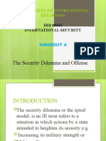 The Security Dilemma and Offense: Department of International Relations