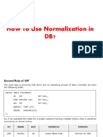 How To Use Normalization in DB