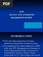 SAP An Over View of Material Management Module