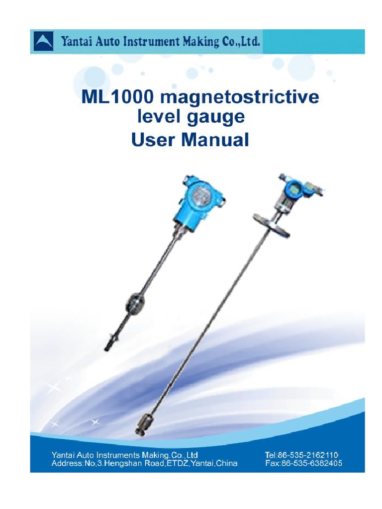 Magnetostrictive Level Sensor ML1000 | PDF | Electromagnetism ...
