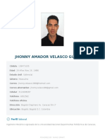 Jhonny Amador Velasco Guerrero: Perfil Laboral