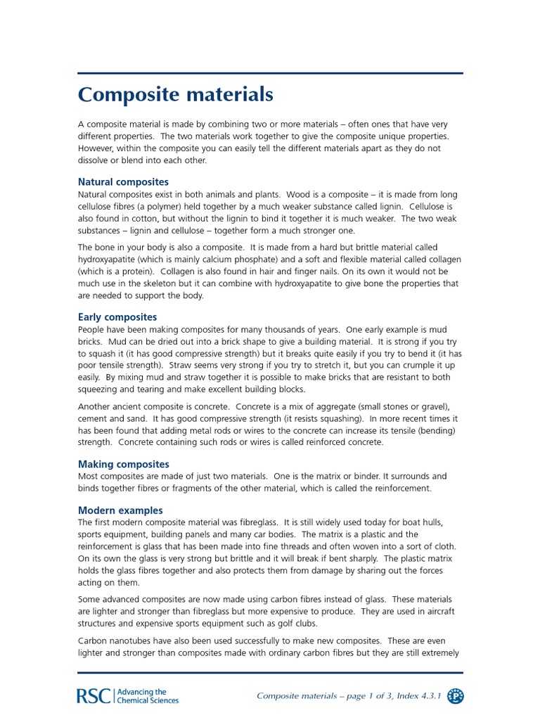 Composite Materials: Natural Composites | PDF | Composite Material ...