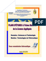 Plan D'etudes Technologies de L'informatique Septembre 2014