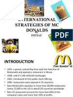 International Strategies of MC Donalds: by Imtiaz