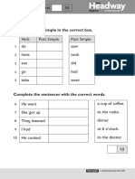 Total 50: Vocabulary 1 Write The Past Simple in The Correct Box