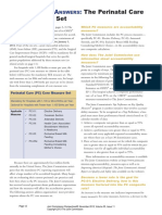 The Perinatal Care Core Measure Set: Uestions and Nswers