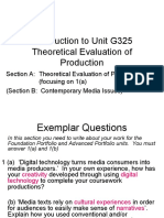 Introduction To Unit G325 Theoretical Evaluation of Production