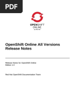 Openshift Online All Versions Release Notes