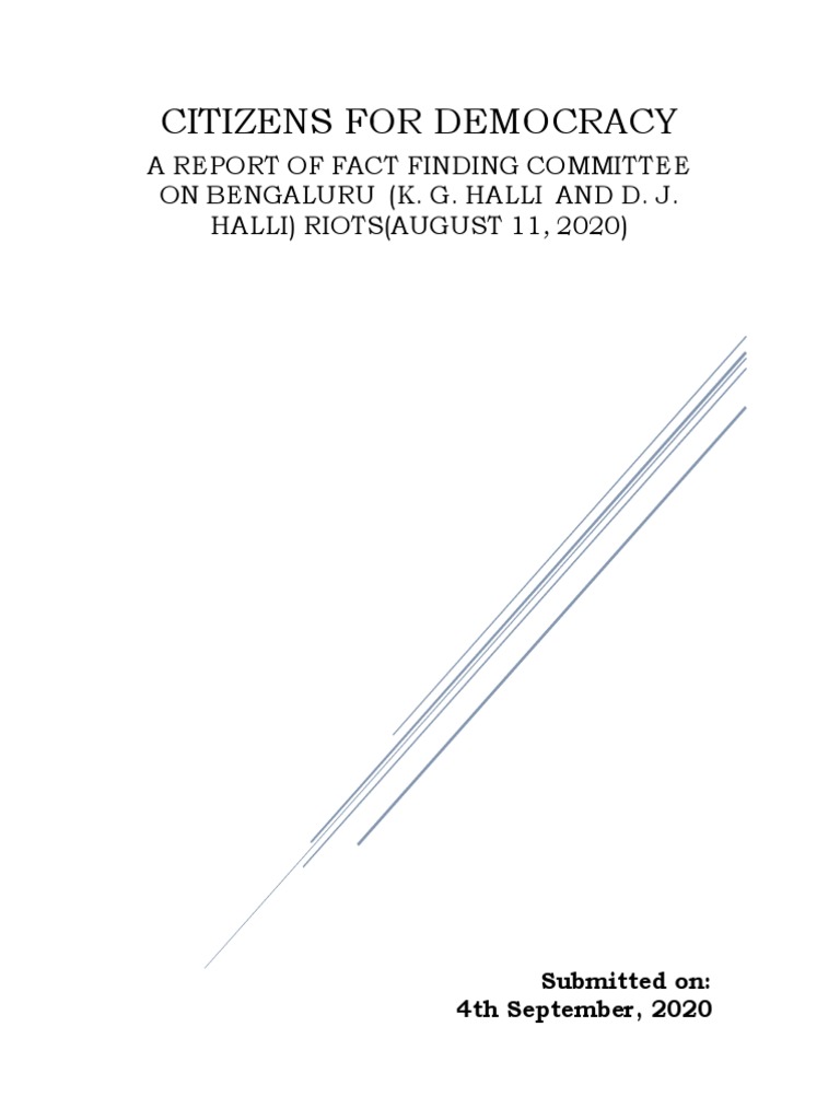 Bengaluru Riots: Fact Finding Report | PDF | Riot | Police