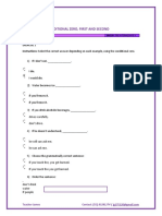 Activity 1 Topic: Review Conditional Zero, First and Second