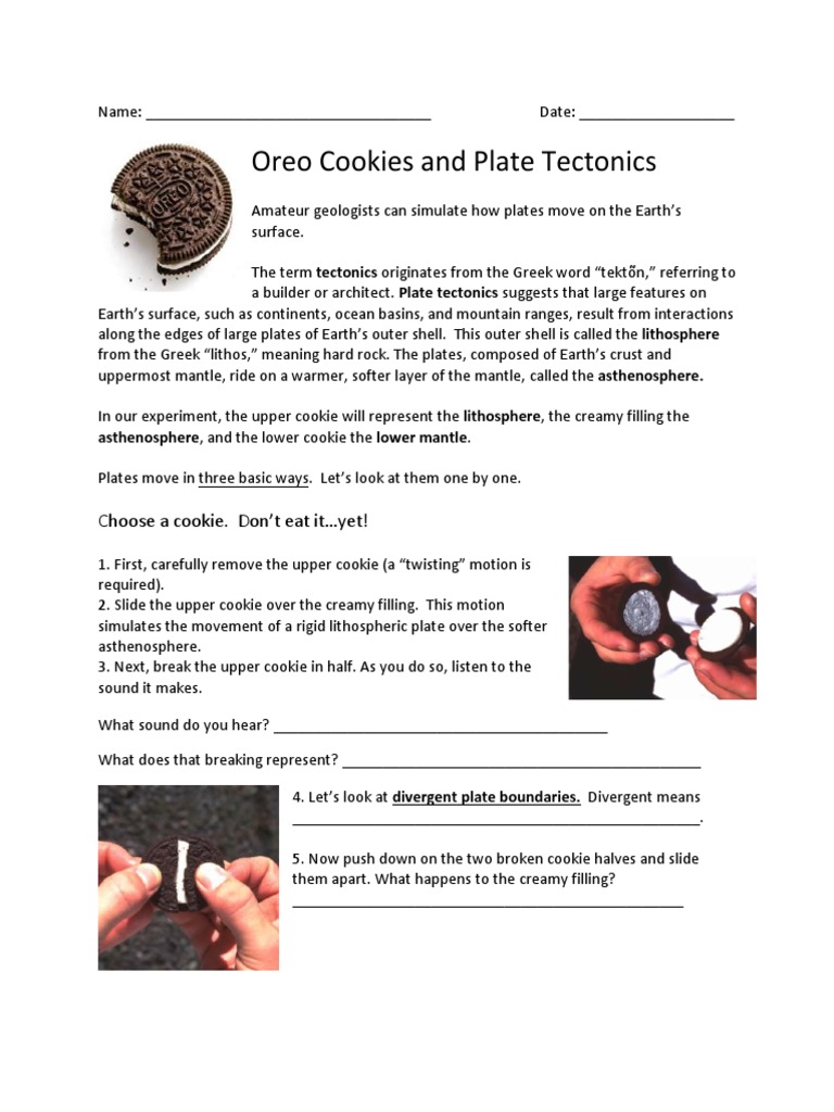 Oreo Cookie Plate Tectonics Kids PDF PDF Plate Tectonics Geophysics
