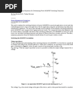 Developing Analytical Equations For Determining Power MOSFET Switching Transients