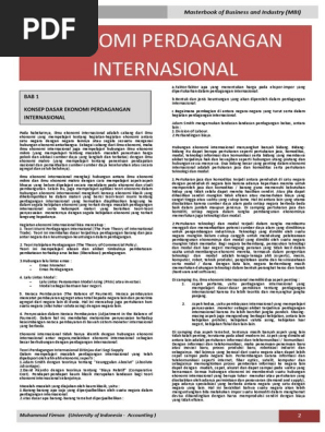 Ekonomi Perdagangan Internasional 1 Pdf Pdf