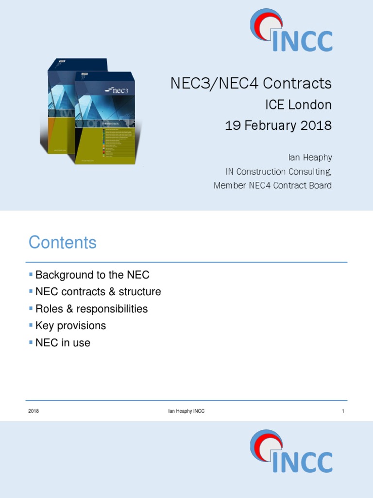 NEC3/NEC4 Contract Overview | PDF | General Contractor | Business