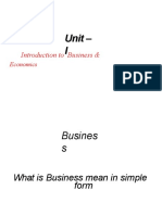 Unit - I: Introduction To Business &