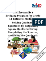 Mathematics Module 4 - Bridging Program For Grade 11 Entrants