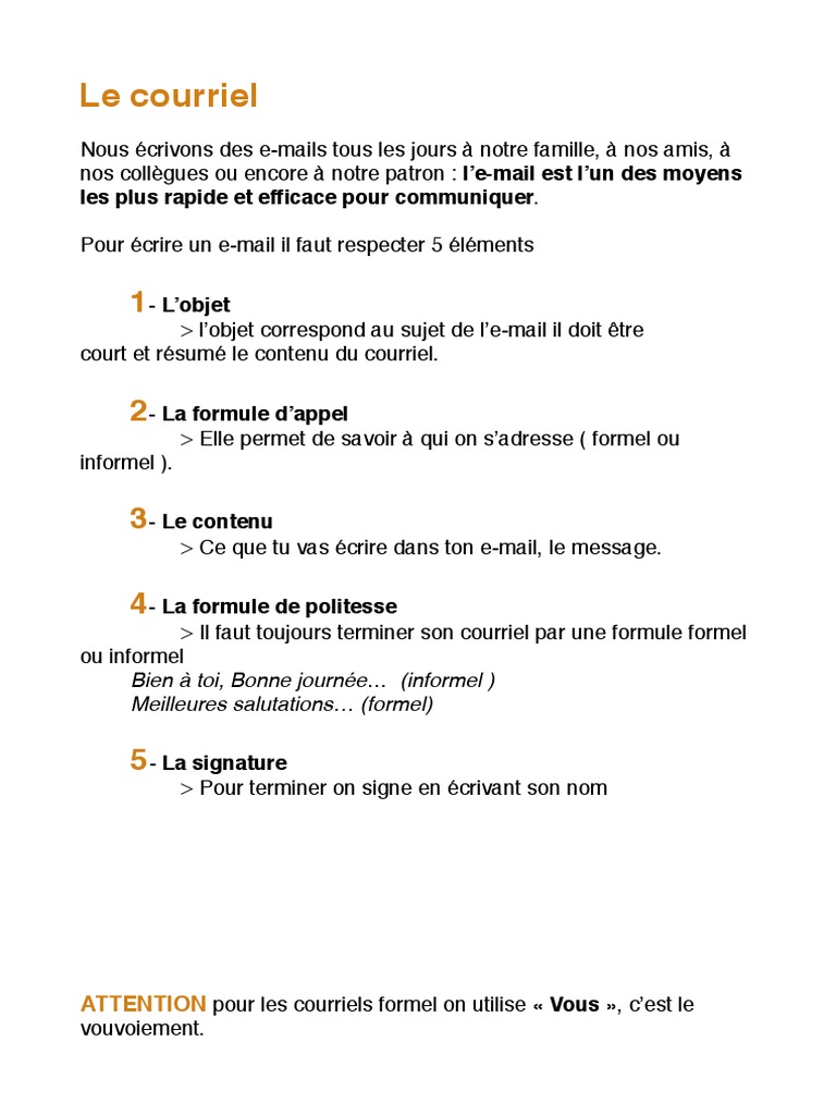 Ecrire Un Courriel B1 Pdf
