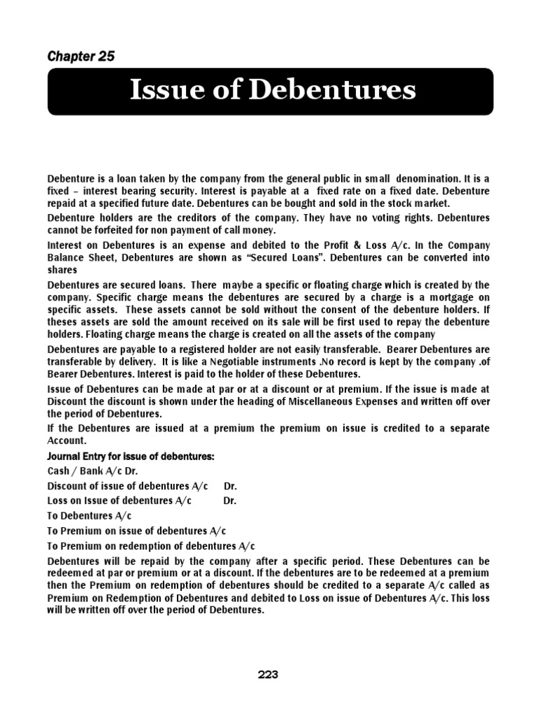 Mcqs On Issue Of Debentures Pdf Debenture Debits And Credits