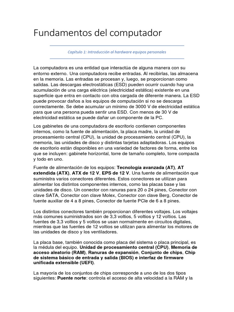 Fundamentos Del Computador - 202010198 PDF | PDF | Hardware de la ...
