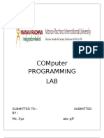 Computer Programming Lab: Submitted To: Submitted By: Ms. Xyz Abc GFF