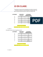 Ejercicios en Clase Ruta Crítica