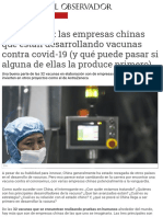 Coronavirus - Las Empresas Chinas Que Están Desarrollando Vacunas Contra Covid-19 (Y Qué Puede Pasar Si Alguna de Ellas La Produce Primero)