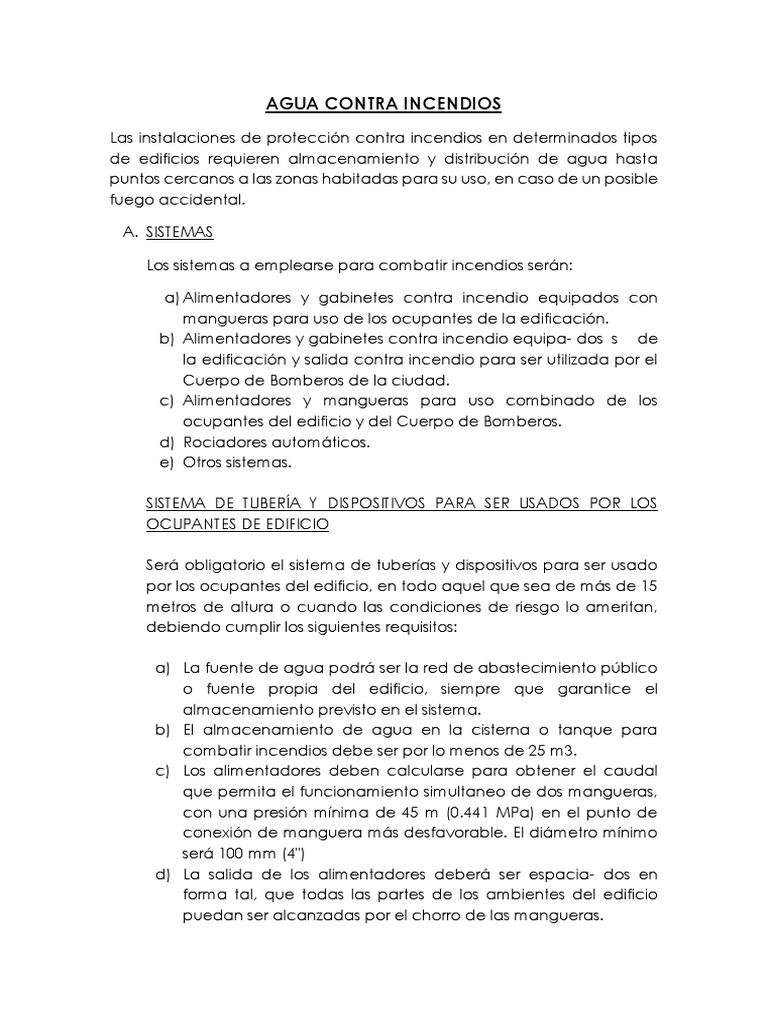 Sistemas de Agua Contra Incendios | PDF | Sistema de rociadores contra ...