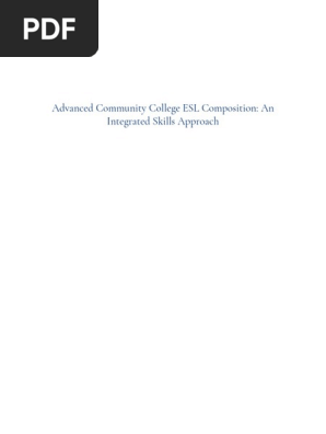 Advanced Community College Esl Composition An Integrated Skills Approach |  Pdf | Essays | Plural