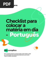Checklist para colocar a matéria em dia - Português