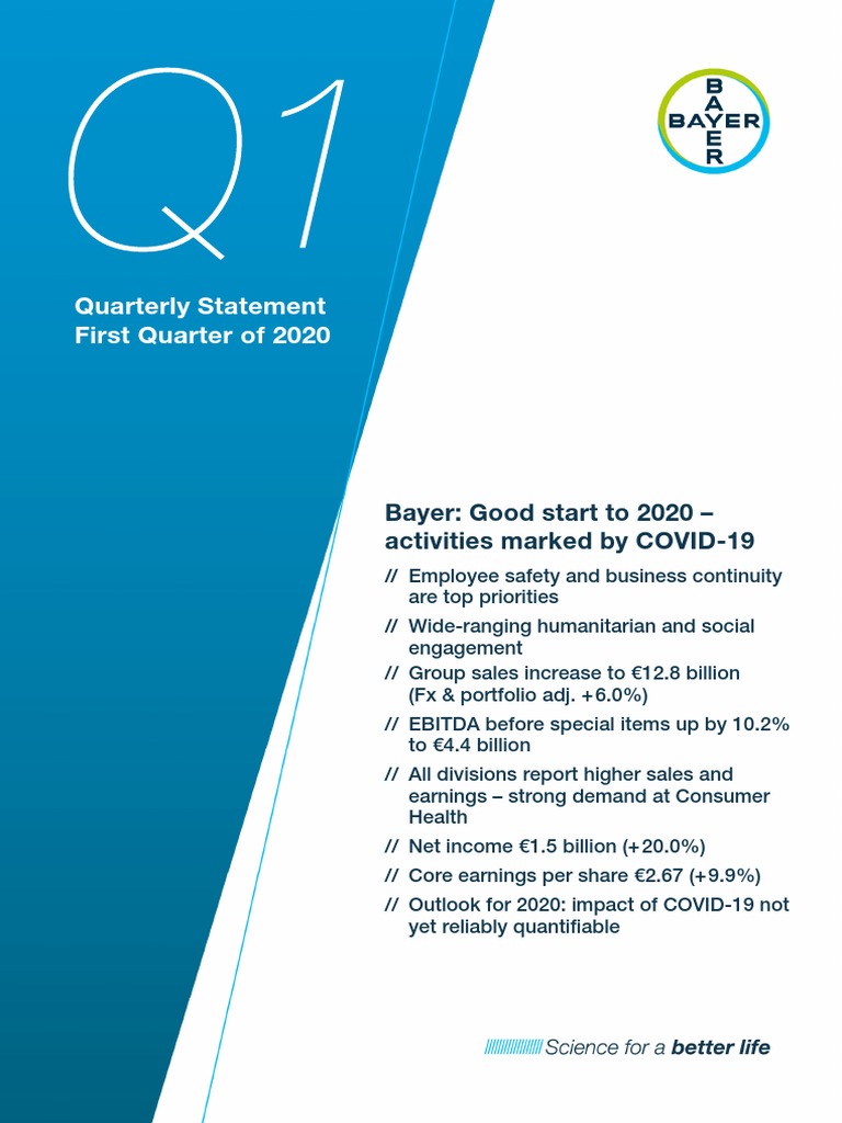 Bayer Ag Quarterly Statement q1 2020 PDF Depreciation Expense