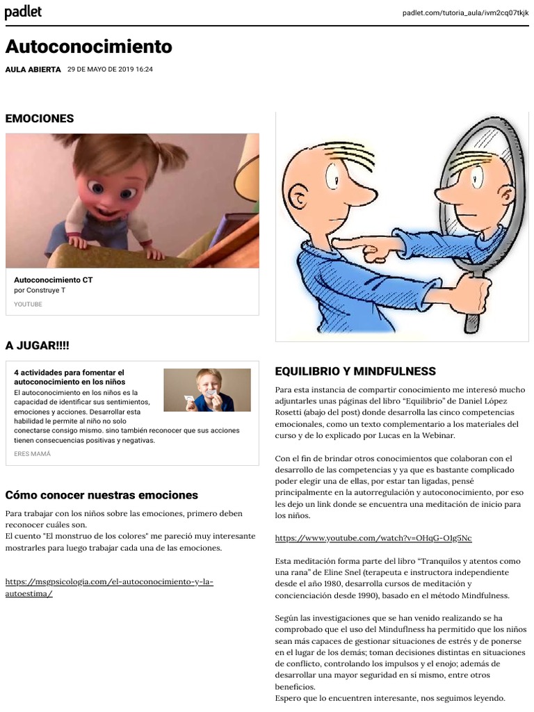 Actividades de Autoconocimiento Infantil | PDF | Autoestima | Las emociones
