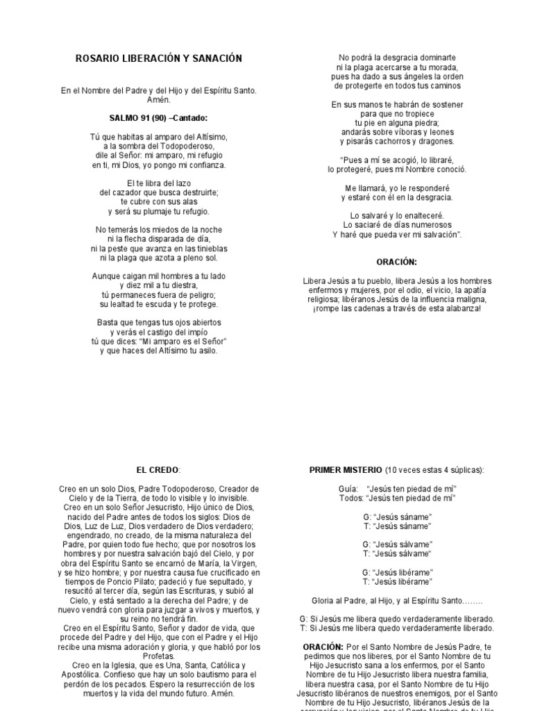 Rosario de Liberación y Sanación | PDF | Jesús | Oración