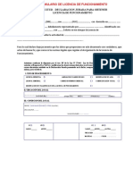 Formulario de Licencia de Funcionamiento