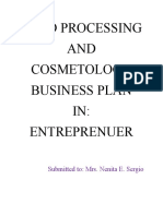 Food Processing AND Cosmetology Business Plan IN: Entreprenuer