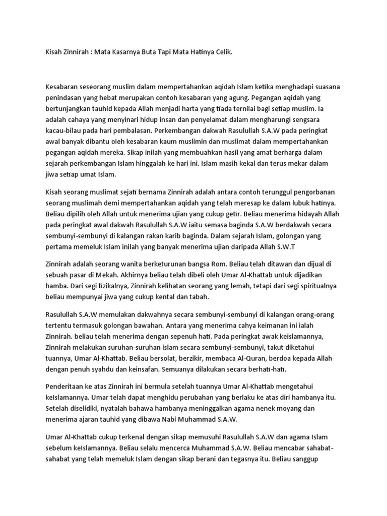 Kisah Zinnirah Teks Speaker Corner Sephia Pdf