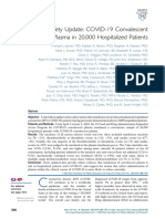 Safety Update: COVID-19 Convalescent Plasma in 20,000 Hospitalized Patients