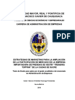 Estrategias de marketing para ampliar la participación de mercado de empresa de prendas en Sucre