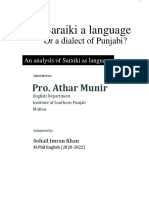 Is Saraiki a Language or Dialect