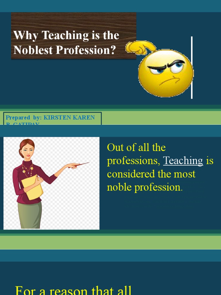 Why teaching is the noblest profession pdf classroom management