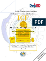 (Common Elements in A Program) : K To 12 Basic Education Curriculum Technical Vocational Education