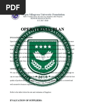 OPERATIONAL PLAN