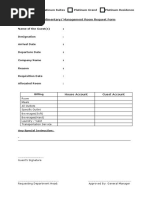 Complimentary Room Request Form