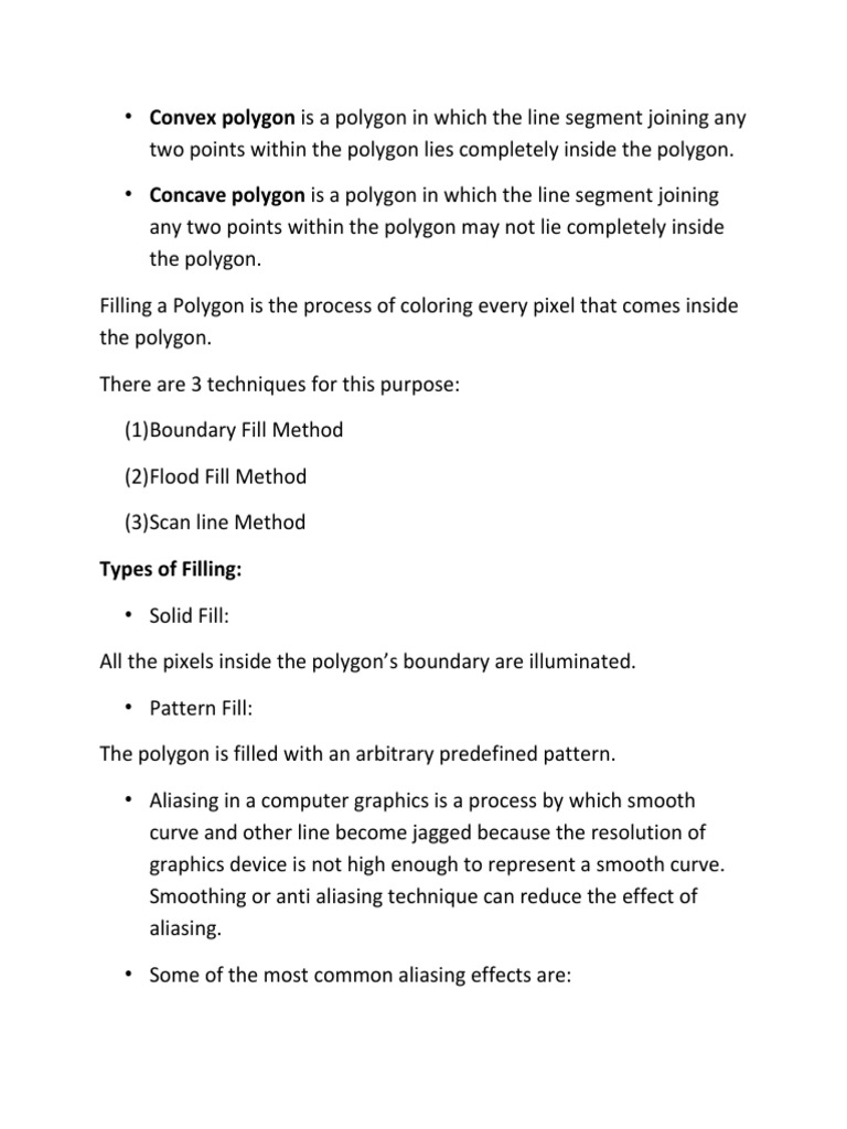 Polygon Filling Techniques Explained | PDF | Computers