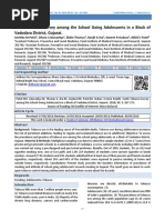 Youth Tobacco Survey Among The School Going Adolescents in A Block of Vadodara District, Gujarat