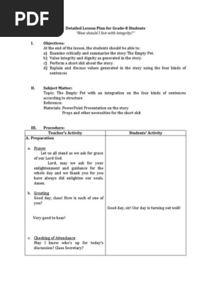 Lesson Plan for Demo