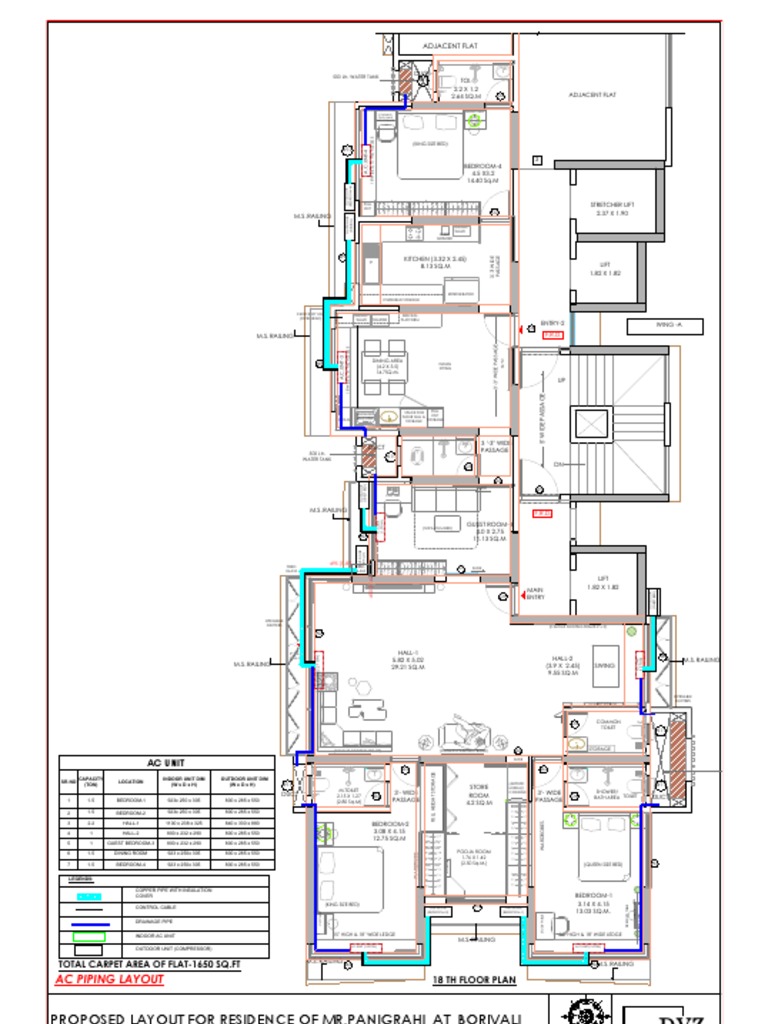 18th Floor Residence Layout Plan | PDF | Home | Building Engineering